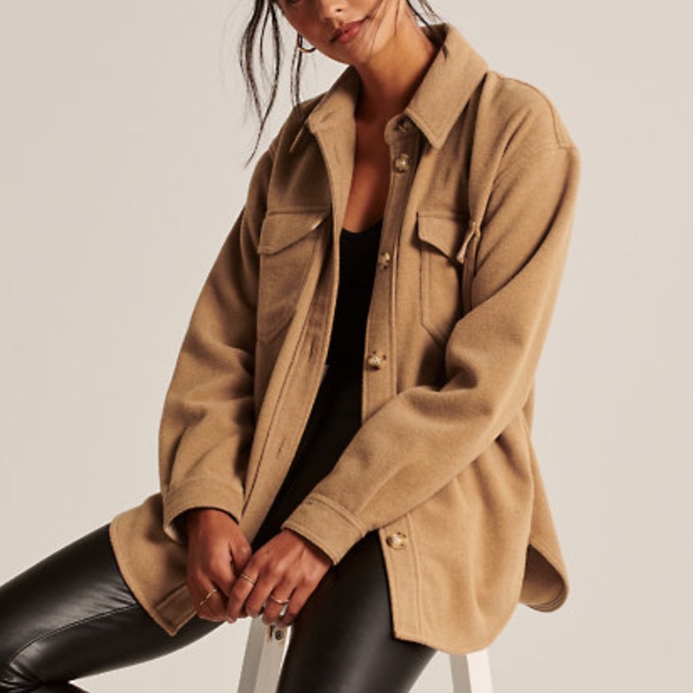 Abercrombie Wool-Blend Shirt Jacket